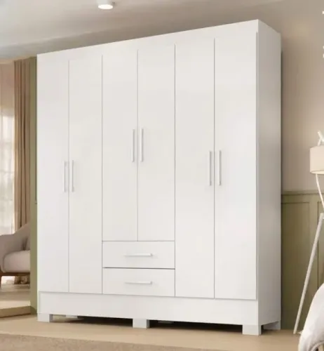 Guarda roupa casal com 6 portas batentes (produto novo)