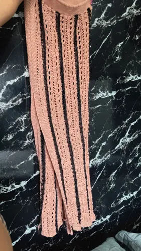 Saia longa tricô saída de praia bege