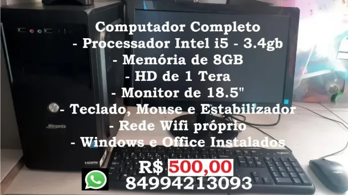 Computador de Mesa Completo Intel i5