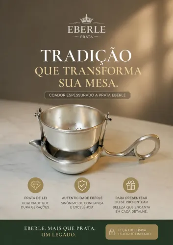 Antigo coador para chá com banho de prata da renomada marca EBERLE