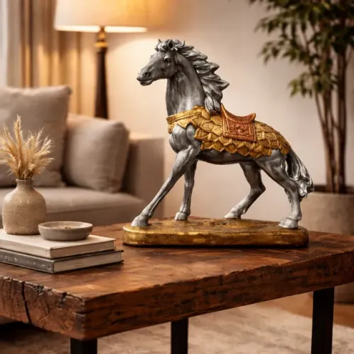 Cavalo Escultura Artesanal Mangalarga Decorativo