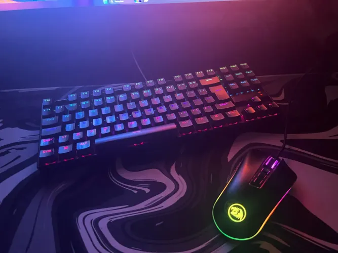 teclado mecânico e mouse gamer red dragon