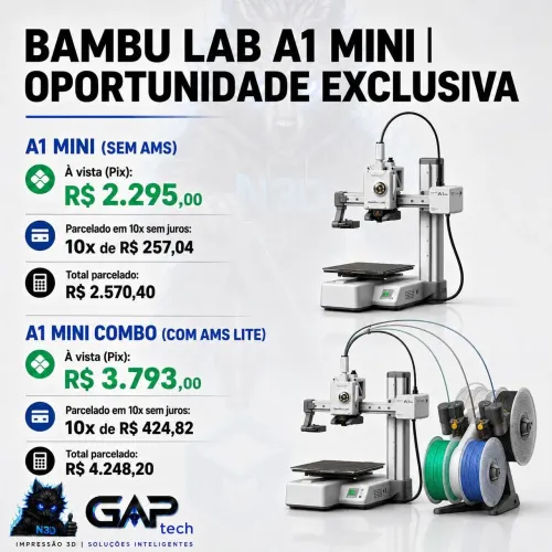 Bambulab A1 Mini (Sem e Com AMS Lite)