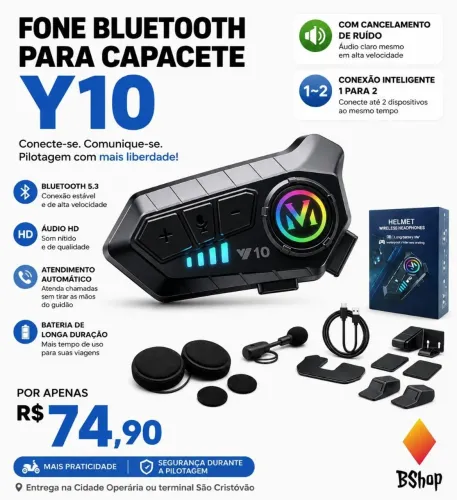 Fone de capacete y10