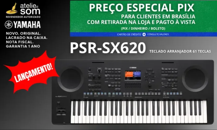 PSR-SX620 Yamaha Teclado Arranjador 61 Teclas Novo Lacrado Original Garantia 1 ano