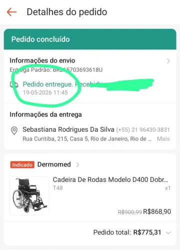 Cadeira de roda dermomed