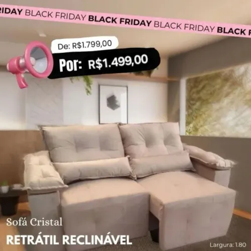 PROMOÇÃO URGENTE - Sofá RETRÁTIL RECLINÁVEL Direto da Fábrica Bege