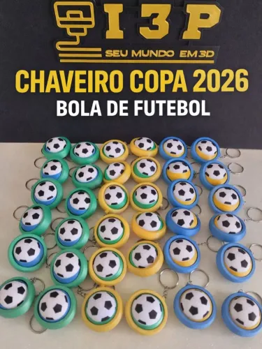 Chaveiro bola de futebol kit com 10 giratória copa do mundo 2026