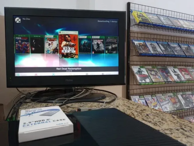 Xbox360 slim 500gb lotado de jogos