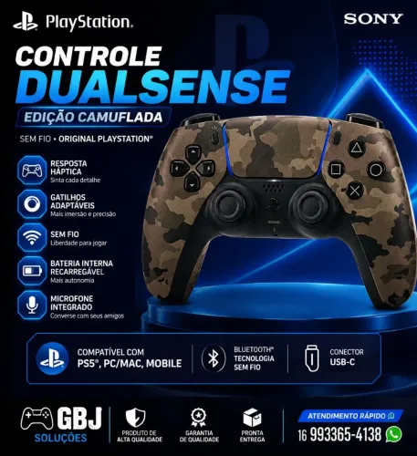 Controle Dualsense PS5 Lacrado Camuflado