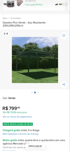 Gazebo Pico verde