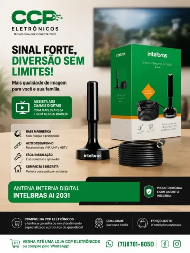 Antena Tv Interna Digital Uhf/vhf/hdtv Ai 2031 Intelbras
