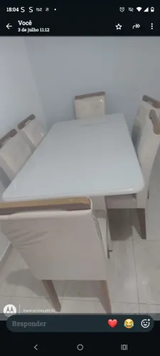 mesa de jantar MDF com 6 cadeiras 