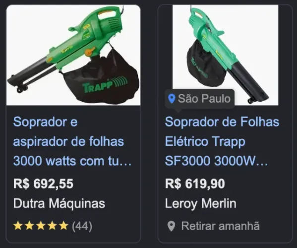 Soprador e Aspirador de Folhas Trapp Elétrico 110v