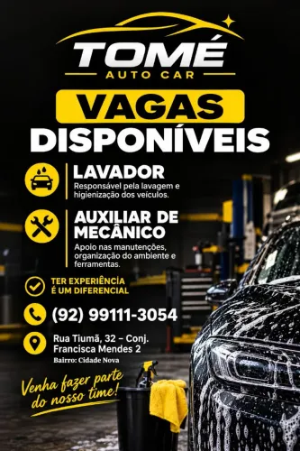 Lavador / Aux. De Mecânico ( Vaga disponível )