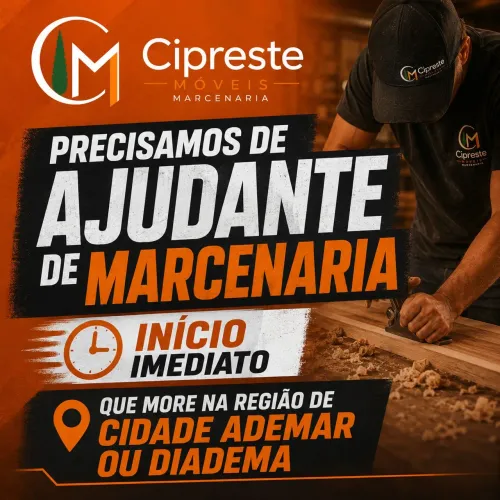PRECISAMOS DE MARCENEIRO E MEIO OFICIAL 