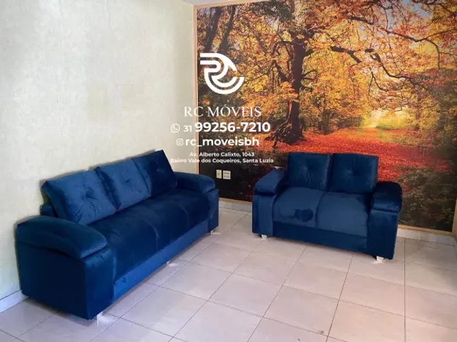Sofá 2 e tres lugares Material suede D33 Braço Fofão Confortável Direto da Fábrica