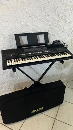 Teclado Yamaha PSR E433 + Capa + Pedal + Rack .