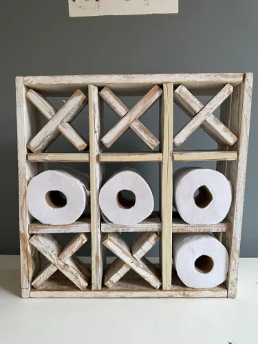 Porta Papel Higiênico de Madeira - Rústico e Decorativo
