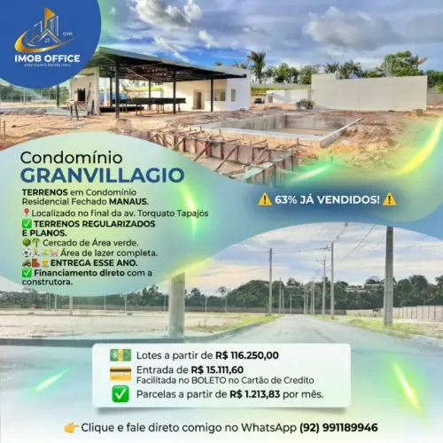 Lotes em condomínio Fechado em Manaus , entrega em 2026
