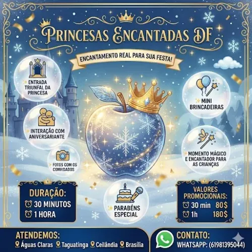 Sou animadora de festa infantil princesa 