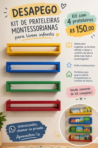 Kit prateleiras montessoriana