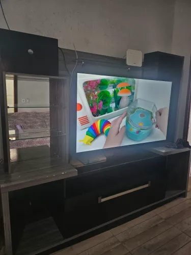 Rack painel para tv espelho e vidro