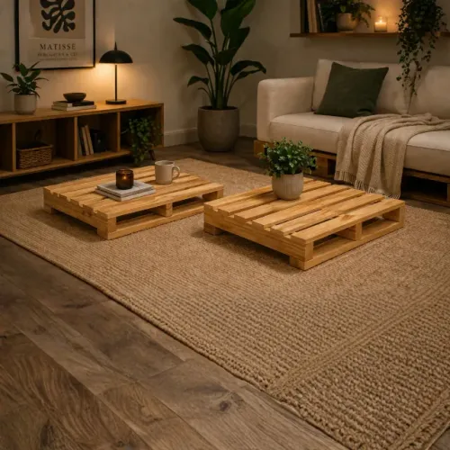 Kit 2 Pallets De Madeira Pinus 70x70 Reforçado Multiuso Decoração