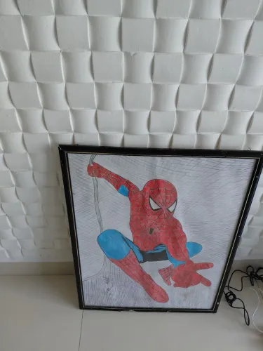 Quadro Homem Aranha Desenhado a Mão