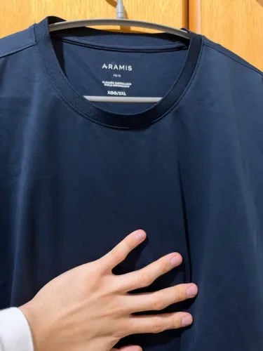 Camiseta Aramis Algodão australiano duplo mercerizado azul escuro- tamanho XGG