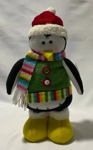boneco pinguim de natal luxo - original