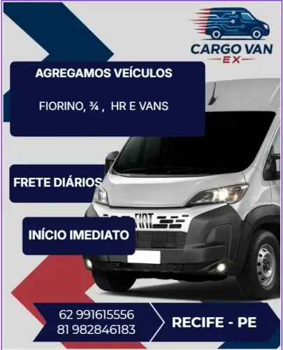 Agrega-se Veículos: Fiorino, HR, Vans e 3/4 - Frete Diário (Recife/PE)
