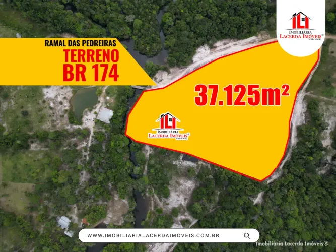 Sitio na Br 174 com 37.125m² e Lago para Piscicultura - Ramal das Pedreiras