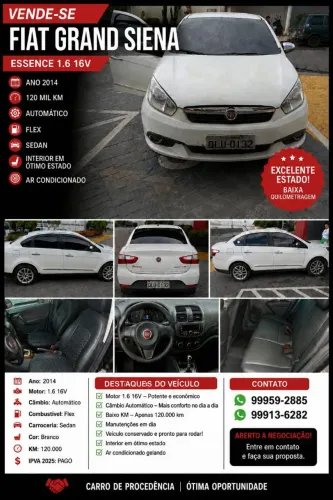 Fiat Grand Siena Essence Dual. 1.6 Flex 16V 2015