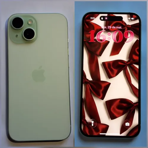 IPHONE 15 VERDE, 128GB, MODELO AMERICANO, E-SIM. APENAS 1 ANO E 3 MESES DE USO + BRINDES!!