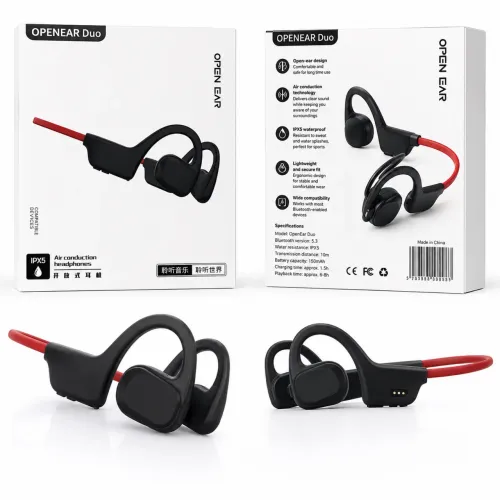 Fone Bluetooth OpenEar Duo Esportivo IPX5 Sem Fio - Condução Aérea/Osséa - Novo