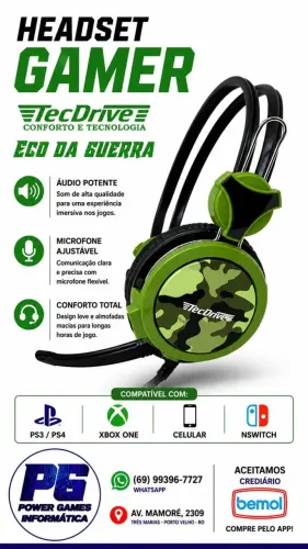 HEADSET GAMER NOVO SOMOS LOJA