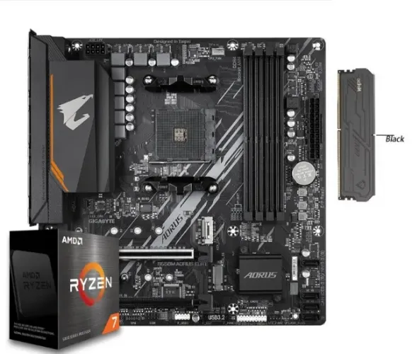 Kit Upgrade Amd Ryzen 7 5700x + Placa Mãe Gigabyte B550m Aorus Elite + 1x16gb RAM DDR4