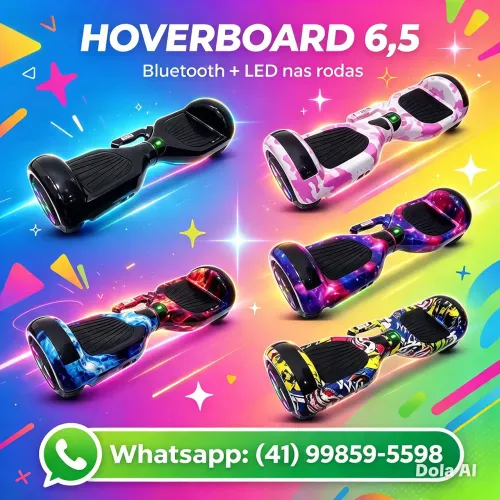 Hoverboard Skate Elétrico 6,5" | LED nas Rodas + Bluetooth | Pronta Entrega