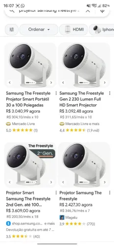 Samsung The Freestyle 2 Projetor Smart