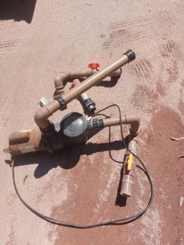 Motobomba e filtro de areia + válvula