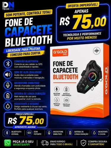 Fone para capacete Bluetooth 
