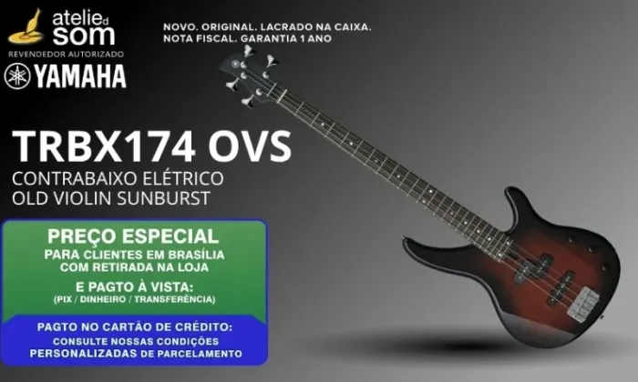 TRBX174 OVS Yamaha Contrabaixo Elétrico Old Violin Sunburst Baixo Novo Original