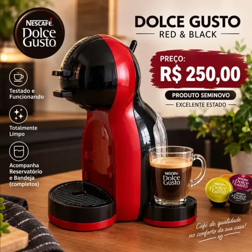 Cafeteira Dolce Gusto Red & Black | Seminova e em Excelente Estado