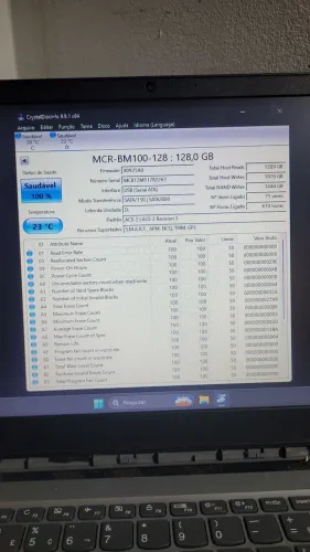 SSD MANCER BLINK BM100 128GB ? 100% SAUDÁVEL