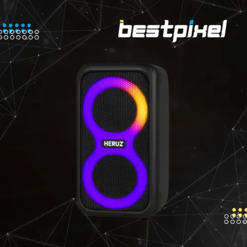 Caixa de Som Bluetooth Portátil 30W com 2 Alto-Falantes e LED RGB