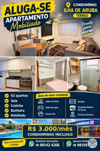 Alugo apartamento no condomínio Ilha de Aruba
