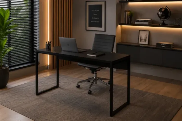 MESA RETA Indus. PE Retangular 1500X600 25mm- DESING SOFISTICADO E DE LUXO