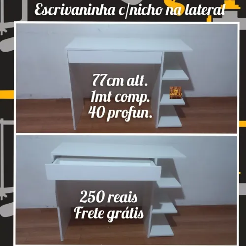 Escrivaninha com nicho na lateral