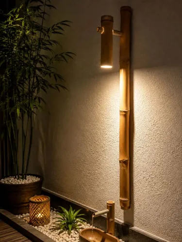 Luminária de bambu